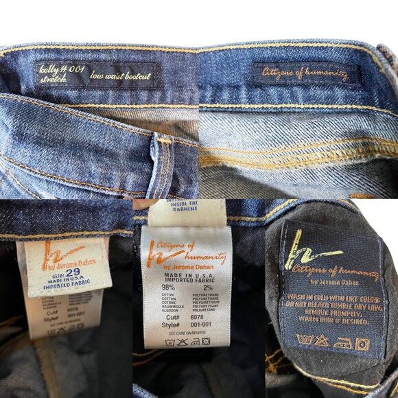 Citizens of Humanity Denim Jeans Women's 29 Kelly #001 Low Waist Boot Med Wash - Picture 4 of 7